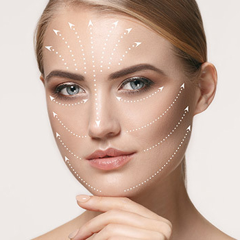 Beauty Science Richmond Cosmetic Treatment Profhilo Profhilo cosmetic treatment demonstrating skin lifting and rejuvenation techniques on a model's face.